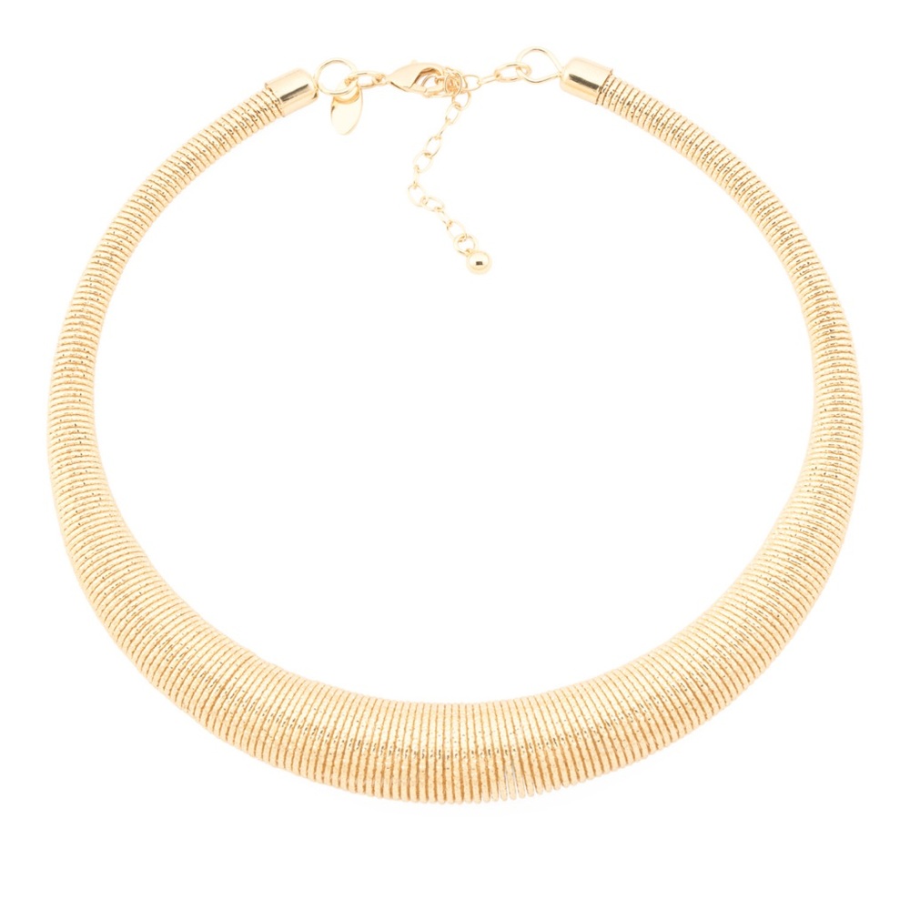KENNETH JAY LANE Wrapped Gold Graduated Bib Necklace
